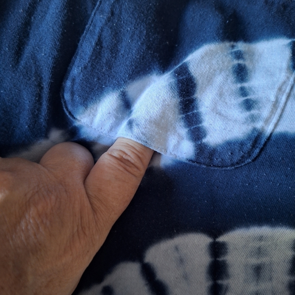 Time and Tru Navy Blue and White Tie Dye Swirl Midi Dress - Picture 8 of 13